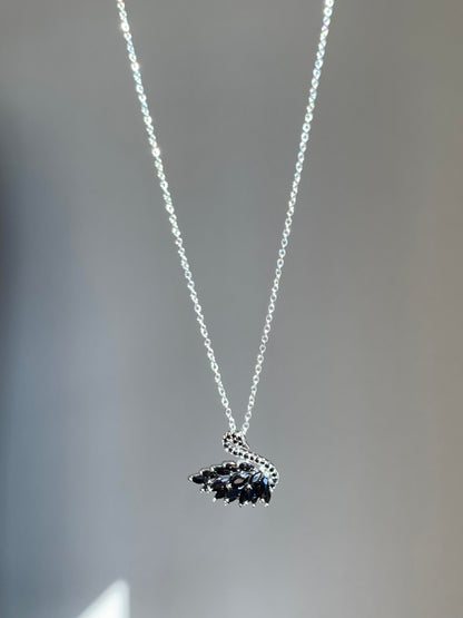 Black Grace Swan Necklace