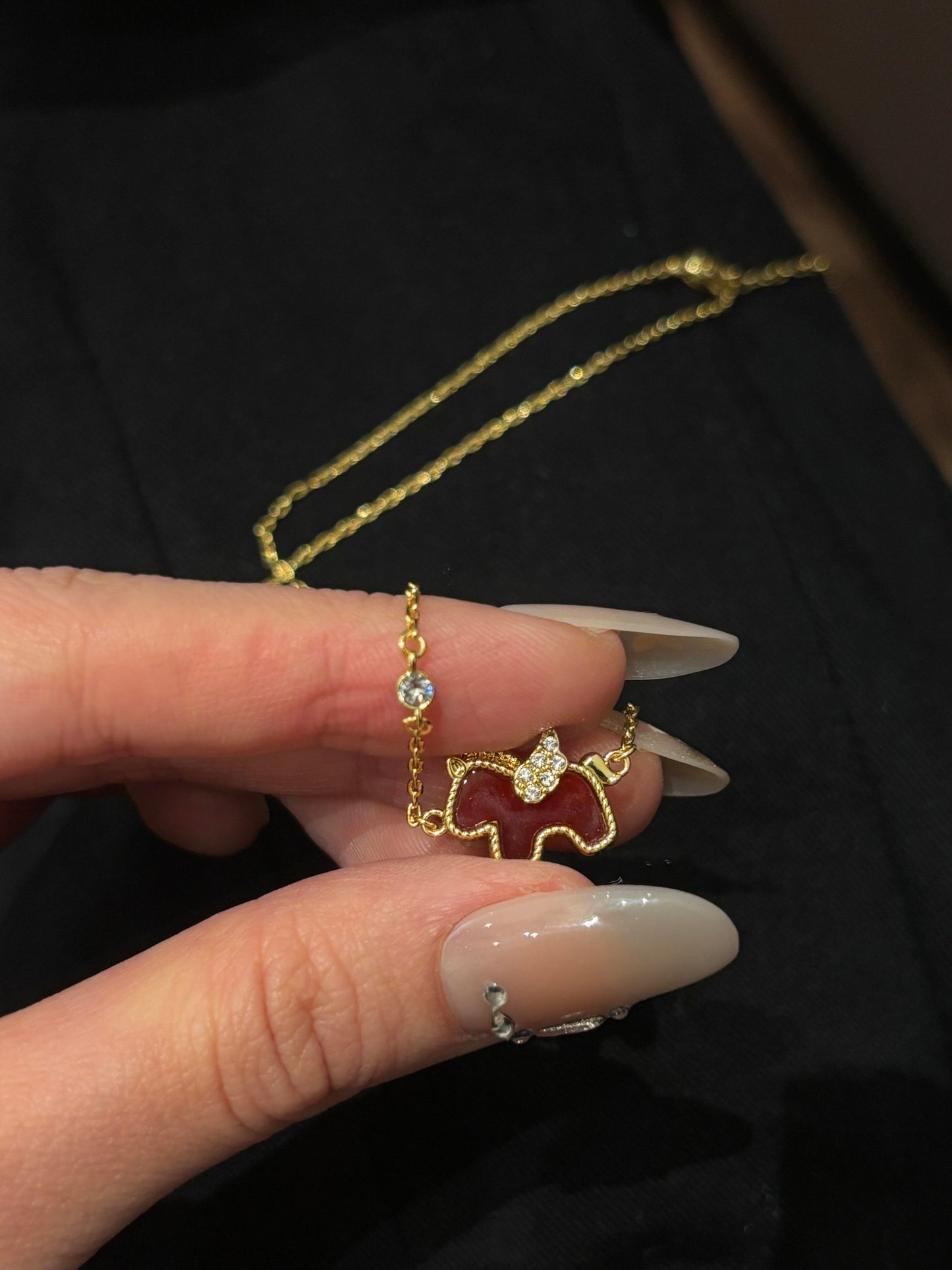 Red Enamel Pony Necklace