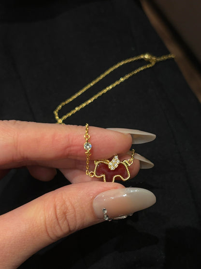 Red Enamel Pony Necklace