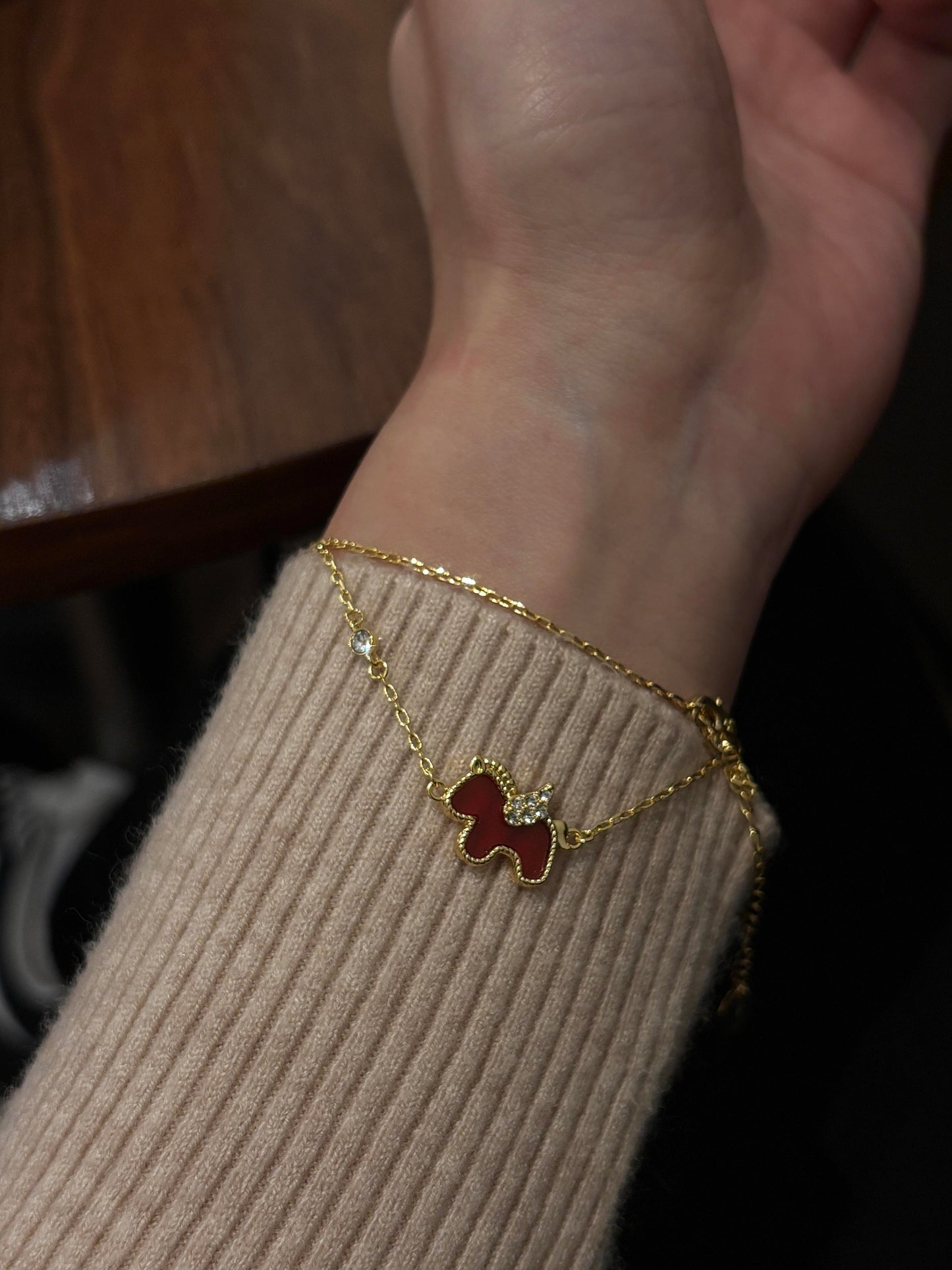 Red Enamel Pony Necklace