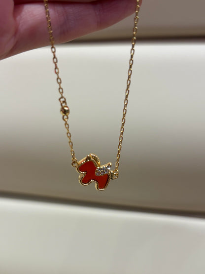 Red Enamel Pony Necklace