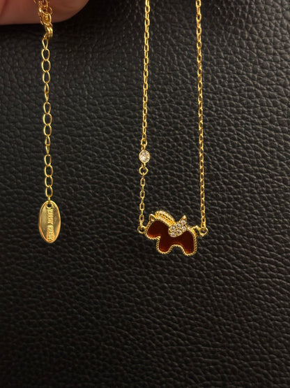 Red Enamel Pony Necklace