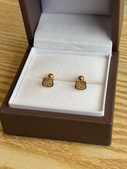 Cute Cat Charm Stud Set