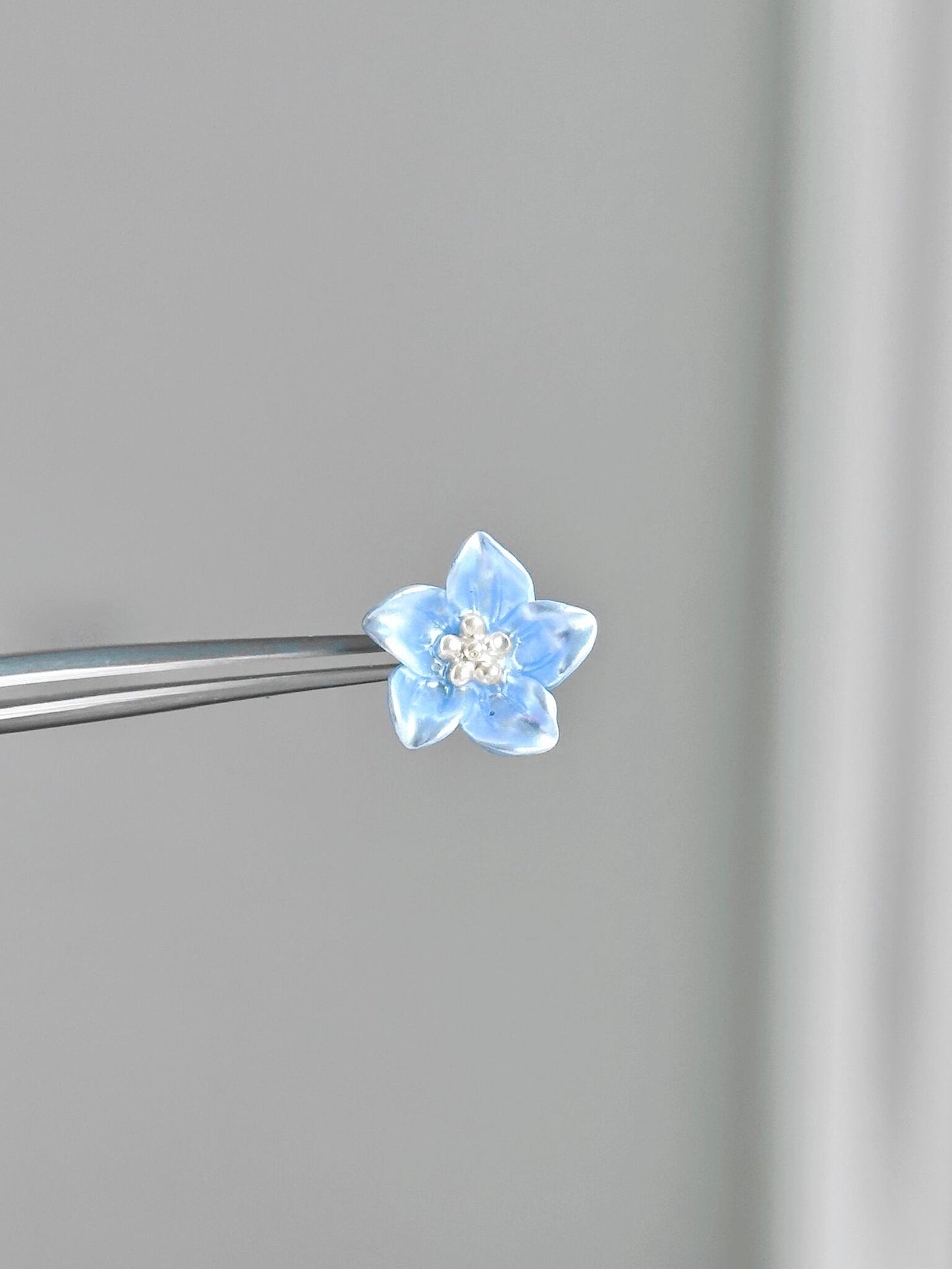 Blue Petal Bloom Lobe Earrings