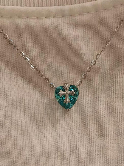 Vintage Fleur Heart Necklace