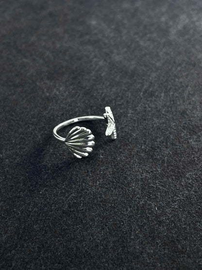 Starfish and Shell Duo Ring