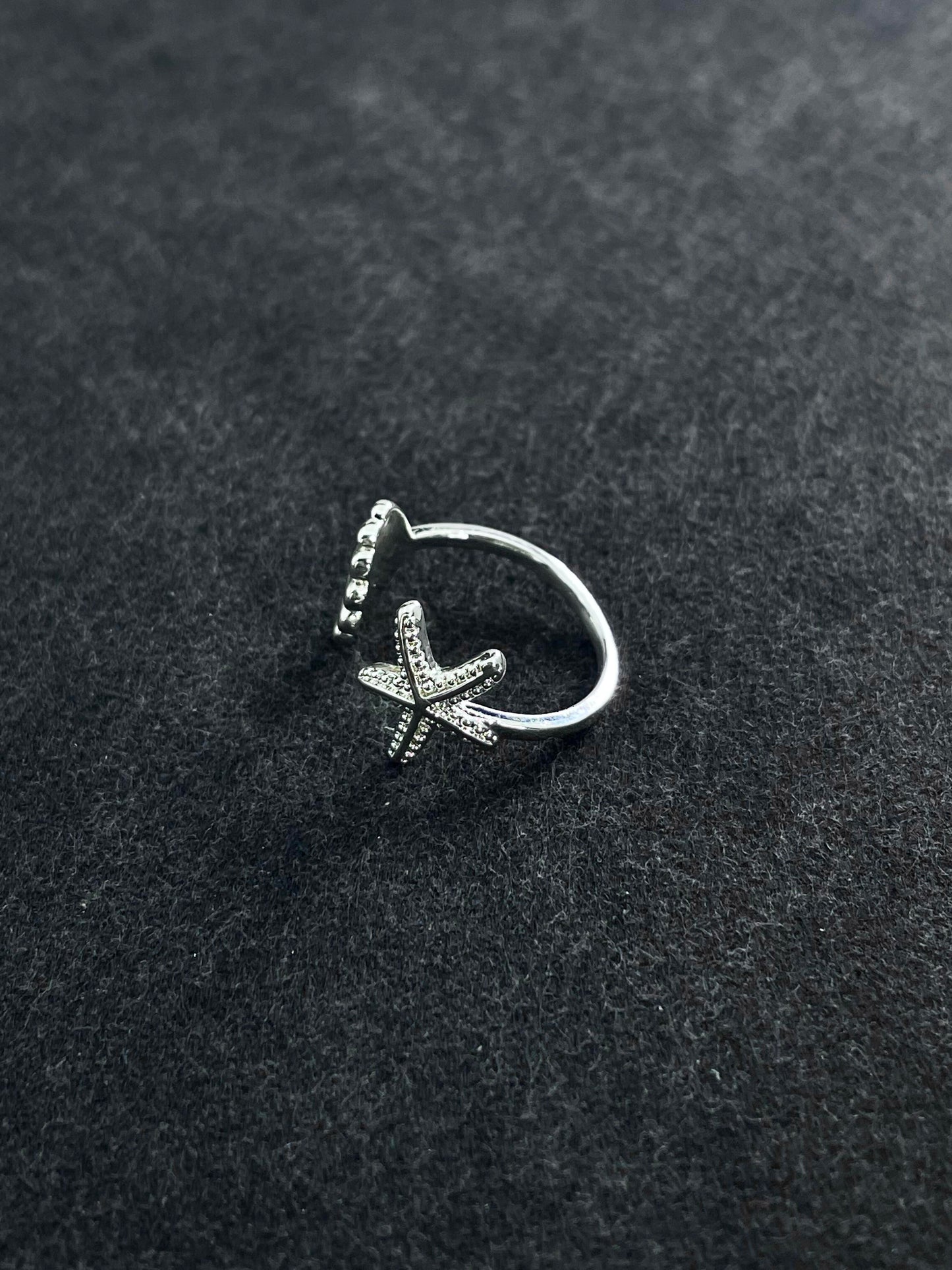 Starfish and Shell Duo Ring