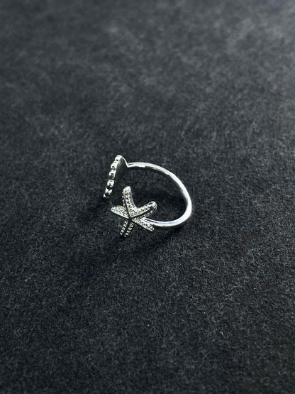 Starfish and Shell Duo Ring