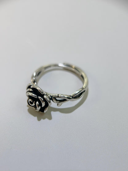 Antique Silver Rose Ring