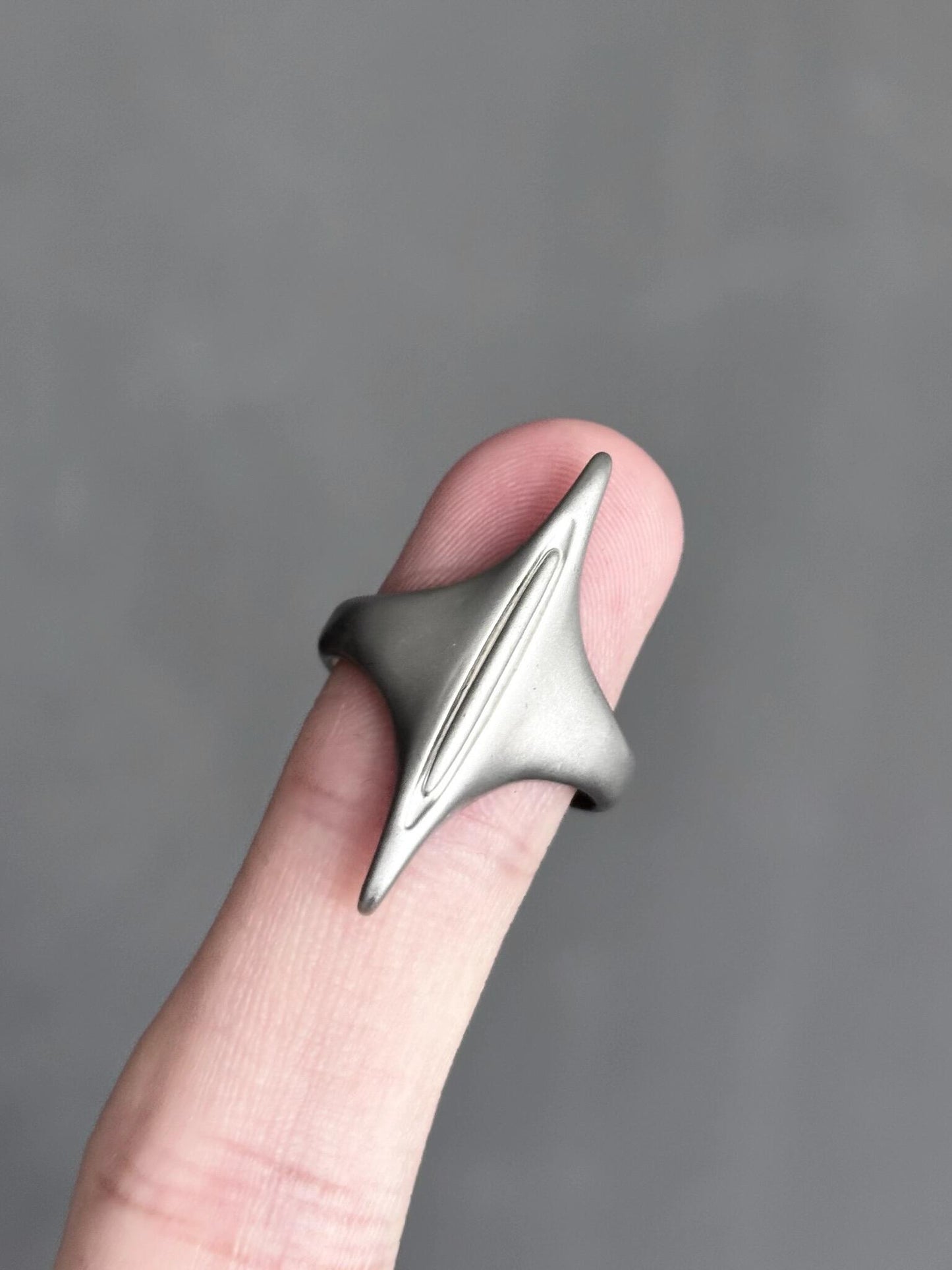 Silver Spaceship Adjustable Ring