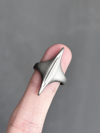 Silver Spaceship Adjustable Ring