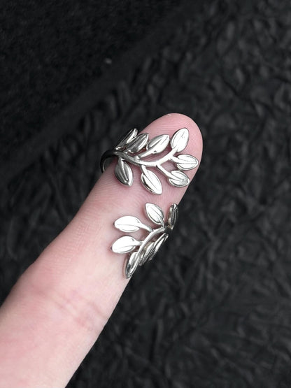 Leaf Vine Helix Rings