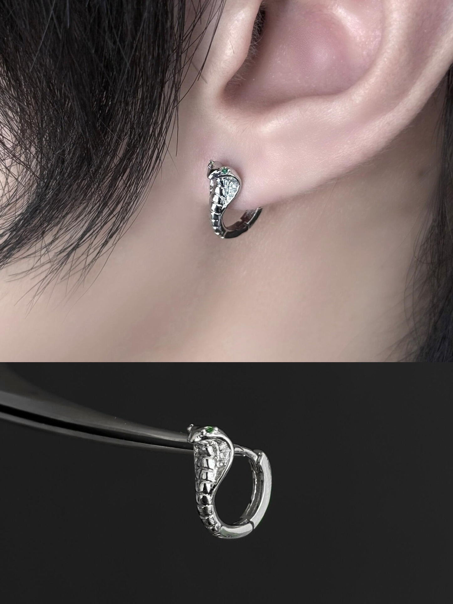 Venom Cobra Hoop Earrings