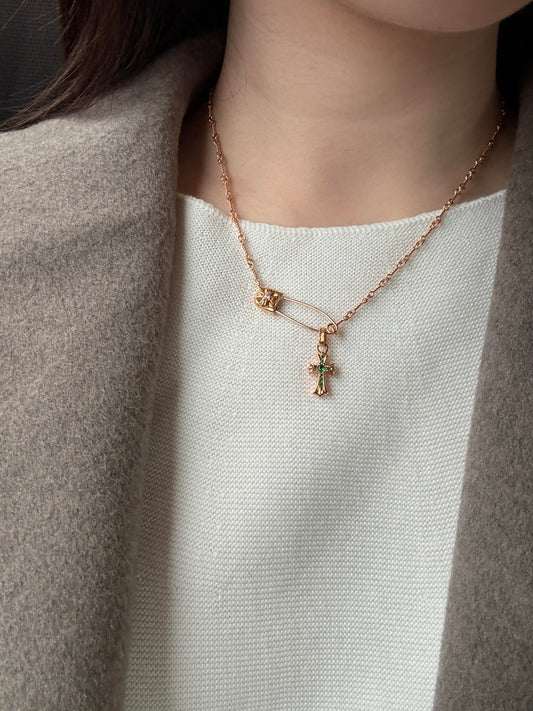 Golden Sacred Pin Necklace