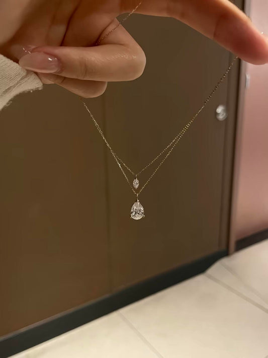 Layered Teardrop Dainty Necklace