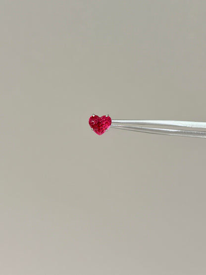 Red Heart Crystal Stud Earrings
