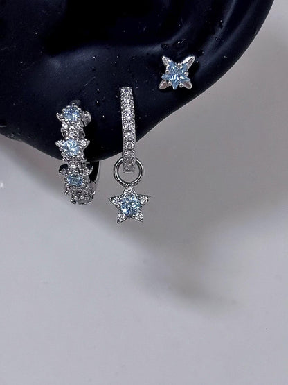 Aquamarine Star Trio Ear Set