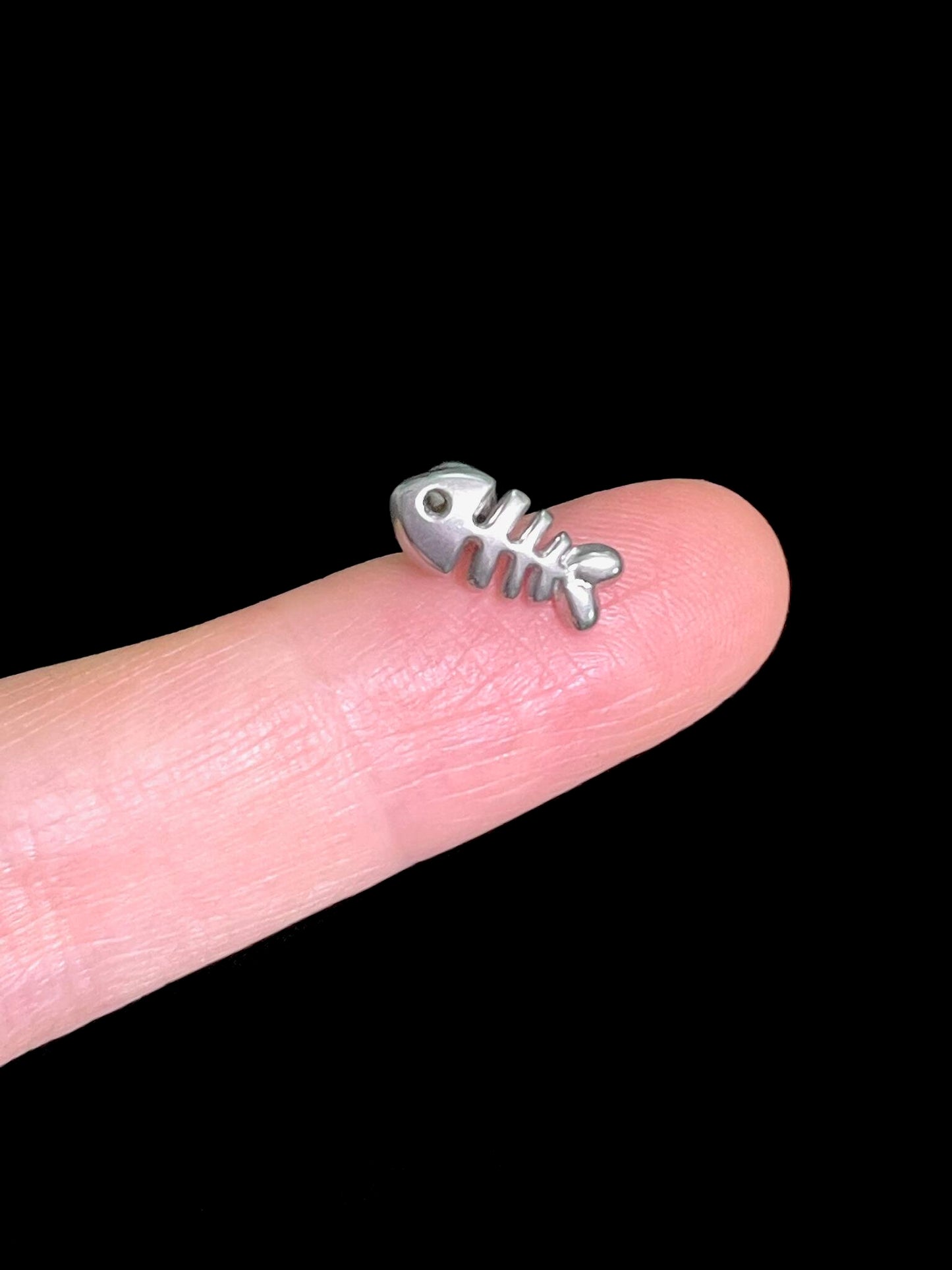 Silver Fishbone Helix Earrings