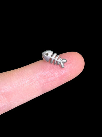 Silver Fishbone Helix Earrings