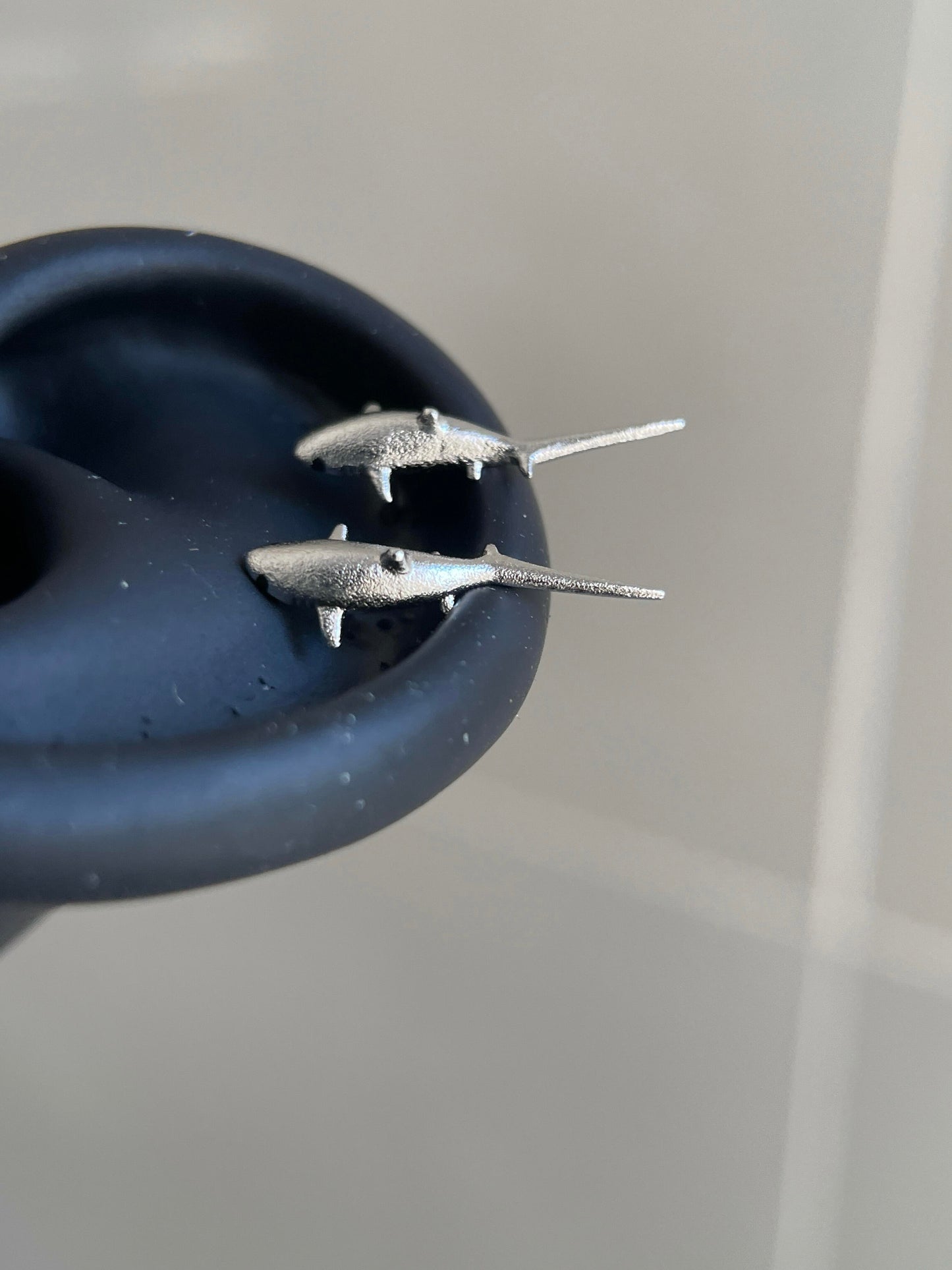 Silver Shark Helix Earrings