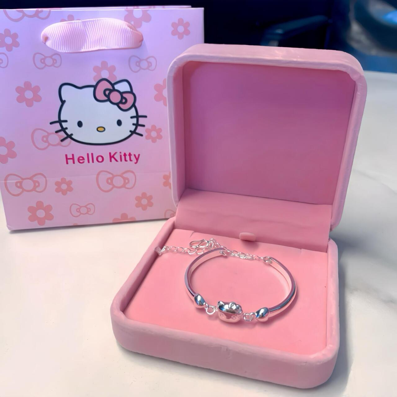 Silver Cat Charm Bracelet