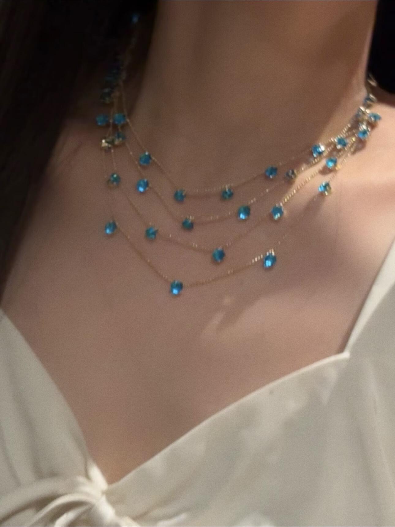 Blue Mirage Crystal Necklace