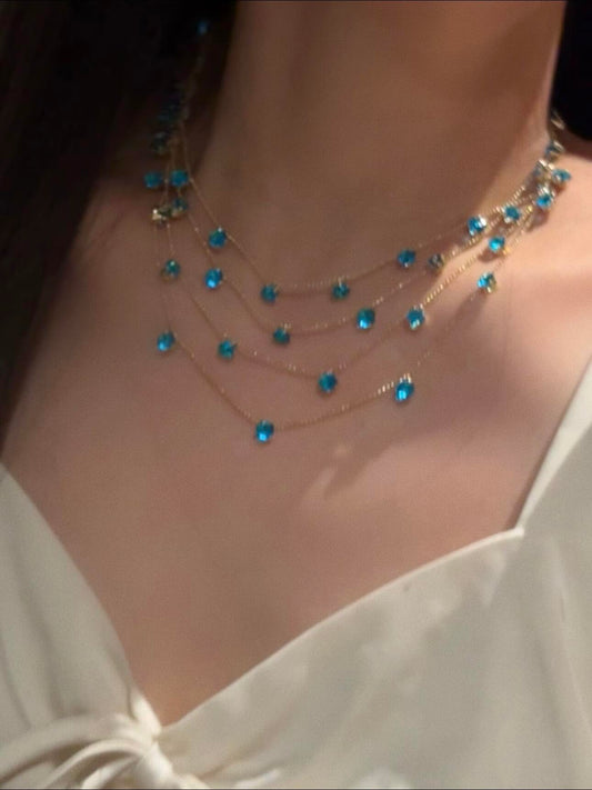 Blue Mirage Crystal Necklace