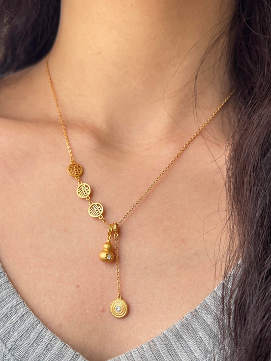 Golden Gourd Fortune Necklace