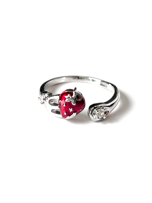 Forked Strawberry Adjustable Ring