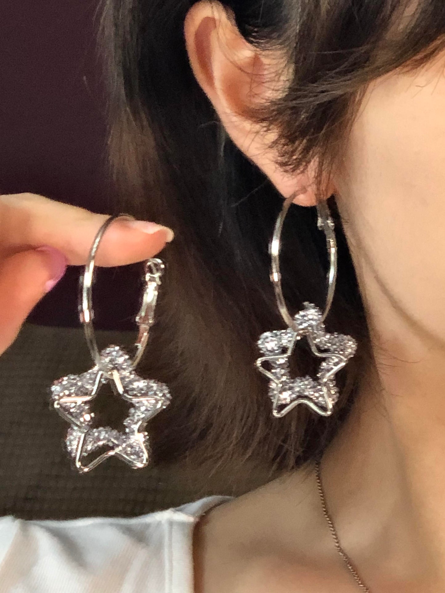 Crystal Star Dangle Earrings