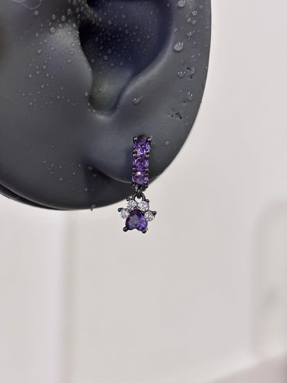 Dark Violet Bloom Earring