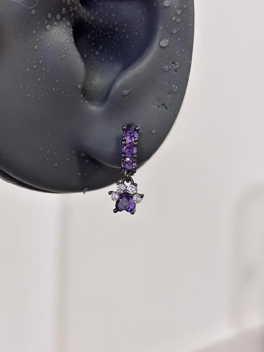 Dark Violet Bloom Earring