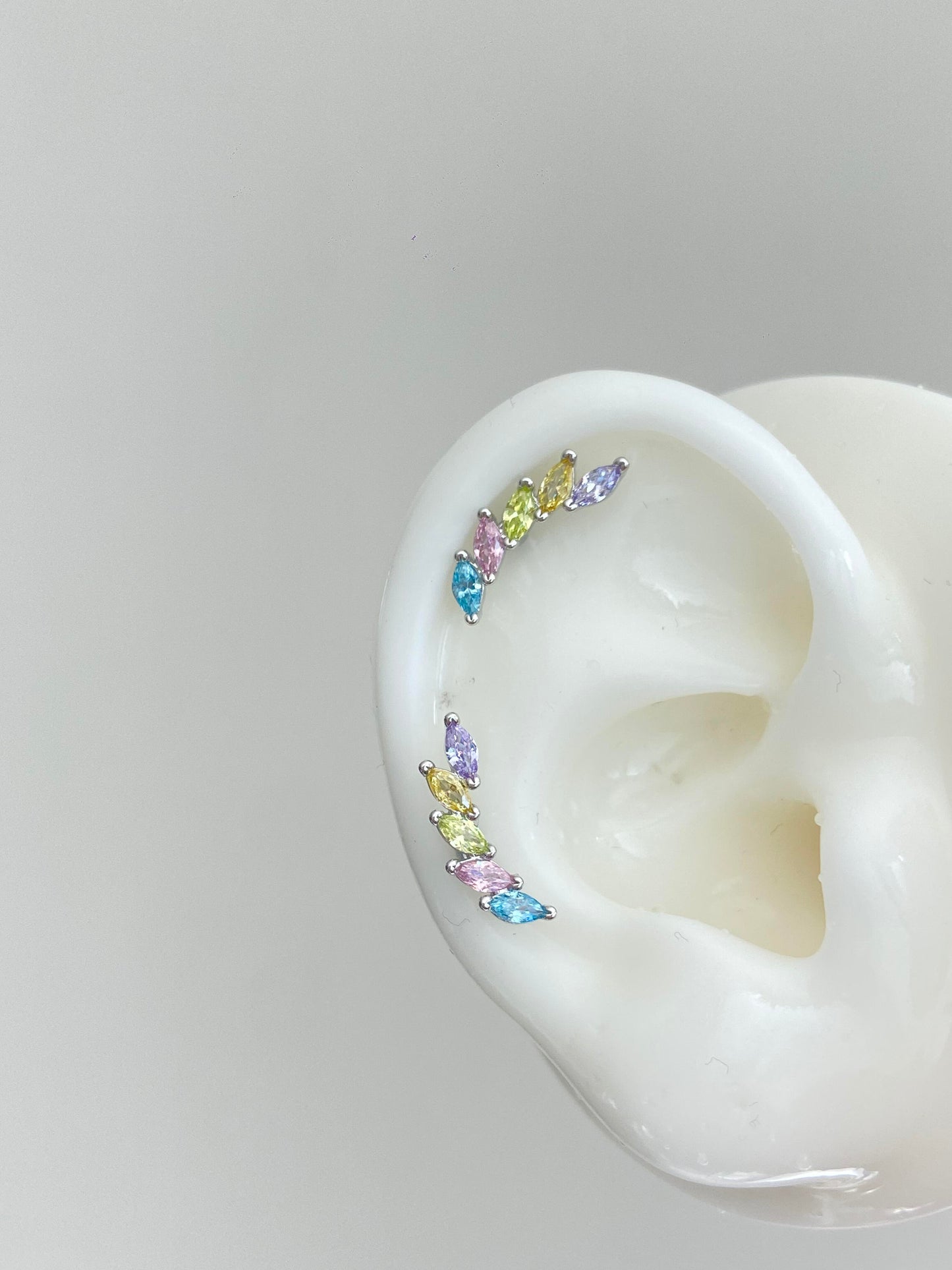 Multi Gem Helix Earrings