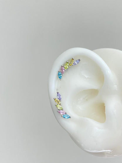 Multi Gem Helix Earrings