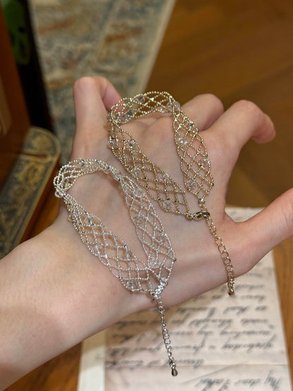 Delicate Woven Crystal Lace Bracelet