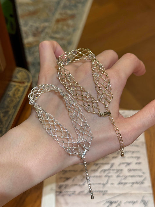 Delicate Woven Crystal Lace Bracelet