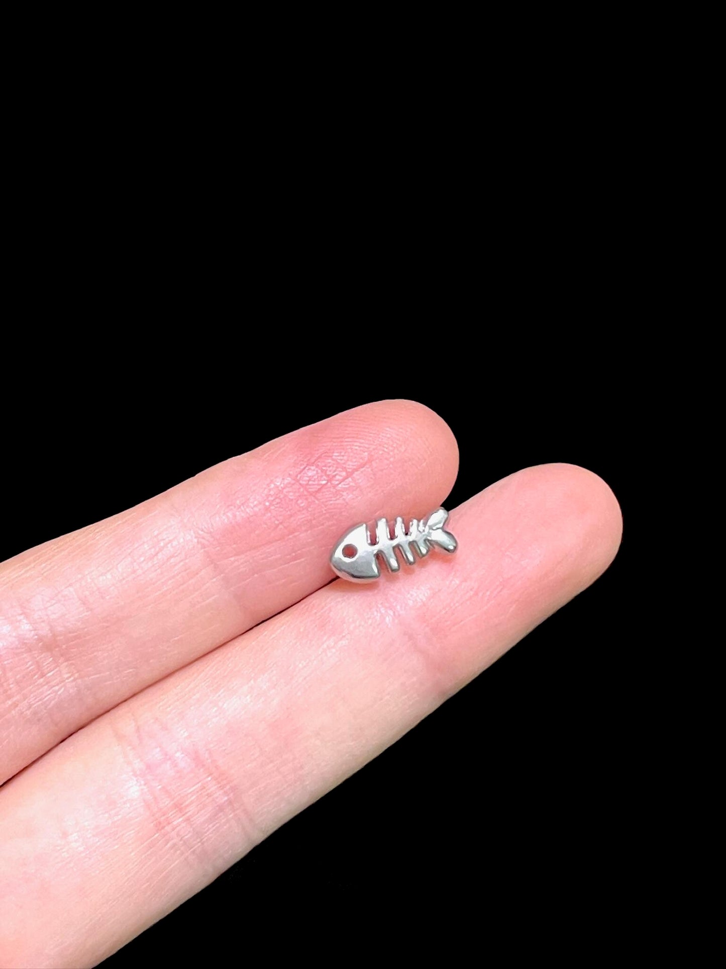 Silver Fishbone Helix Earrings