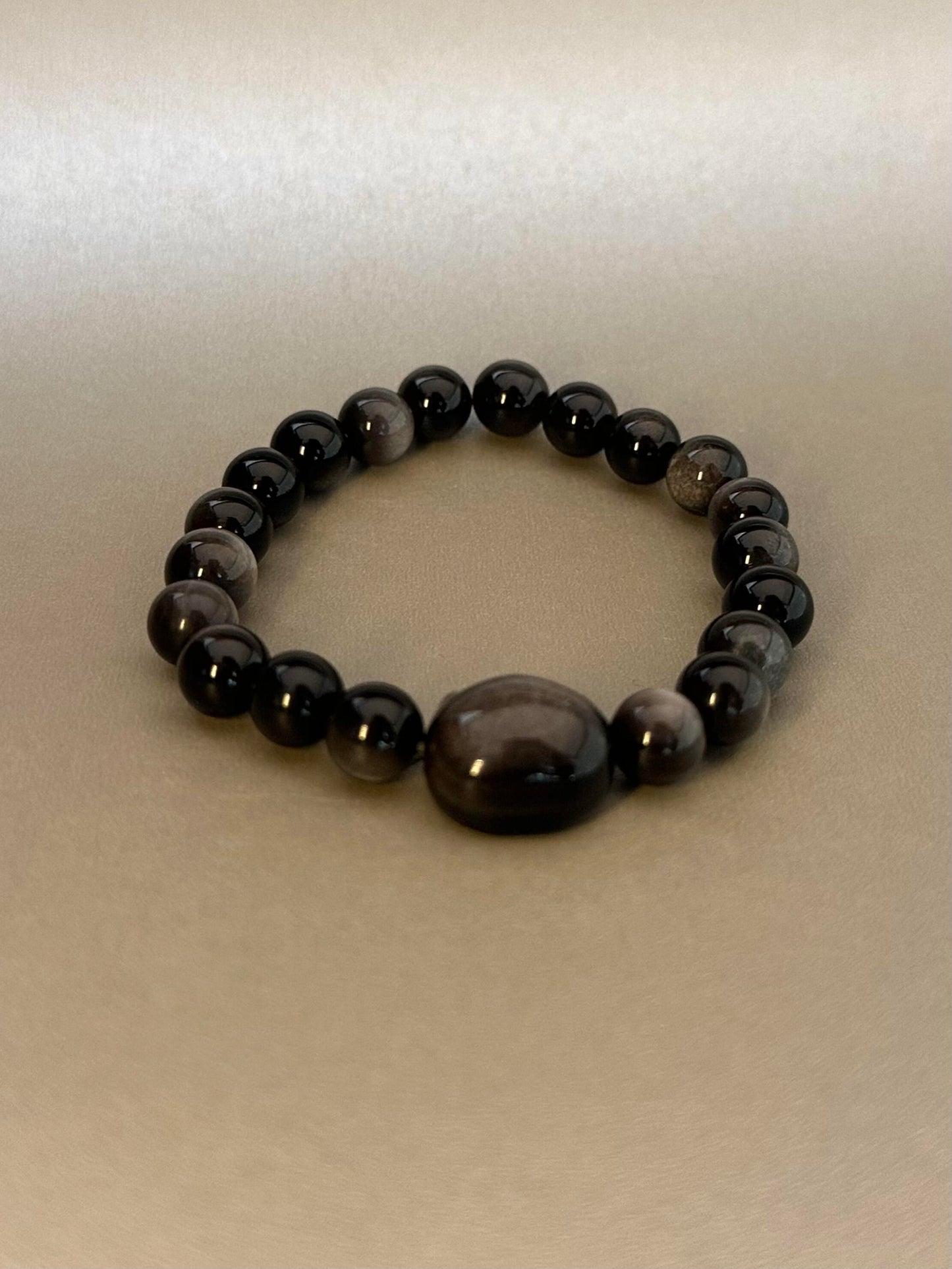 Black Obsidian Cat Bracelet