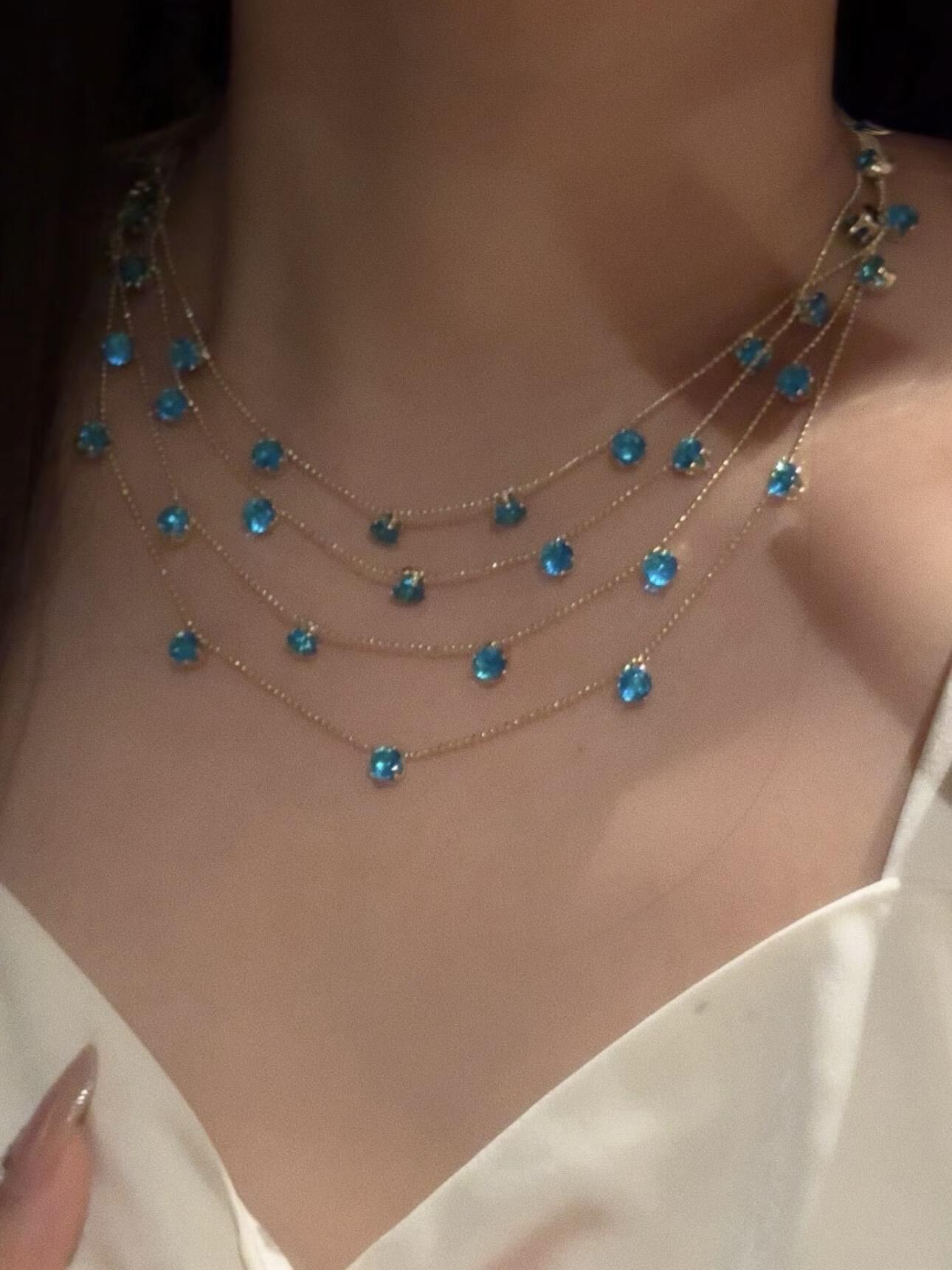 Blue Mirage Crystal Necklace