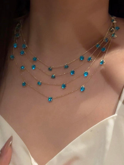 Blue Mirage Crystal Necklace