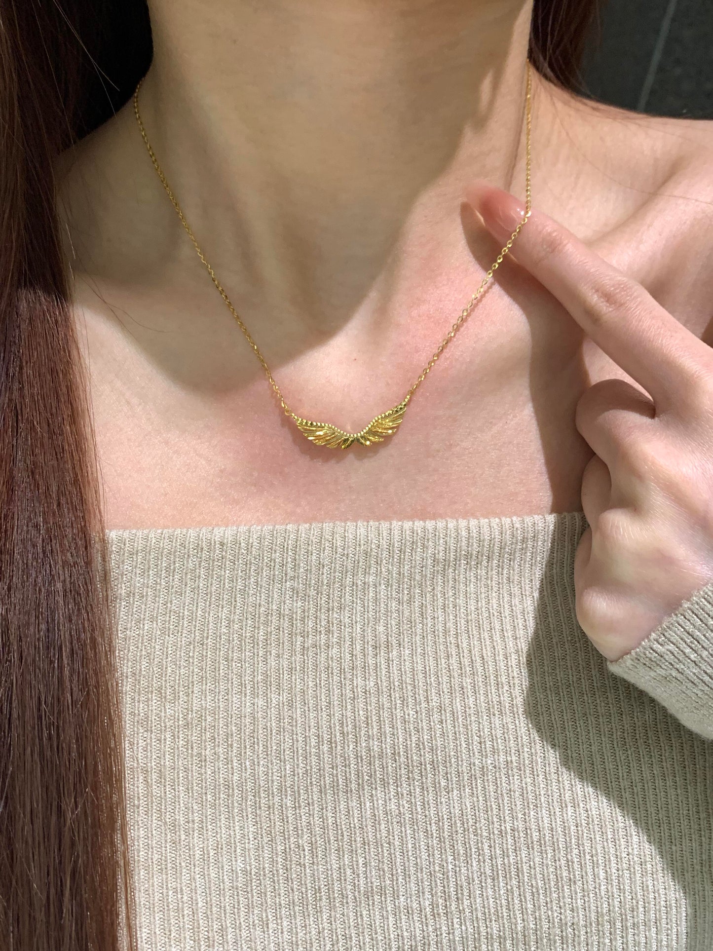 Gold Angel Wings Necklace