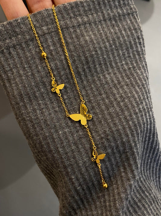 Golden Hive Butterfly Necklace