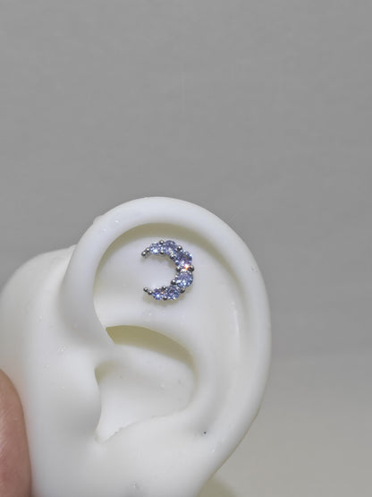 Classic Crescent Moon Stud