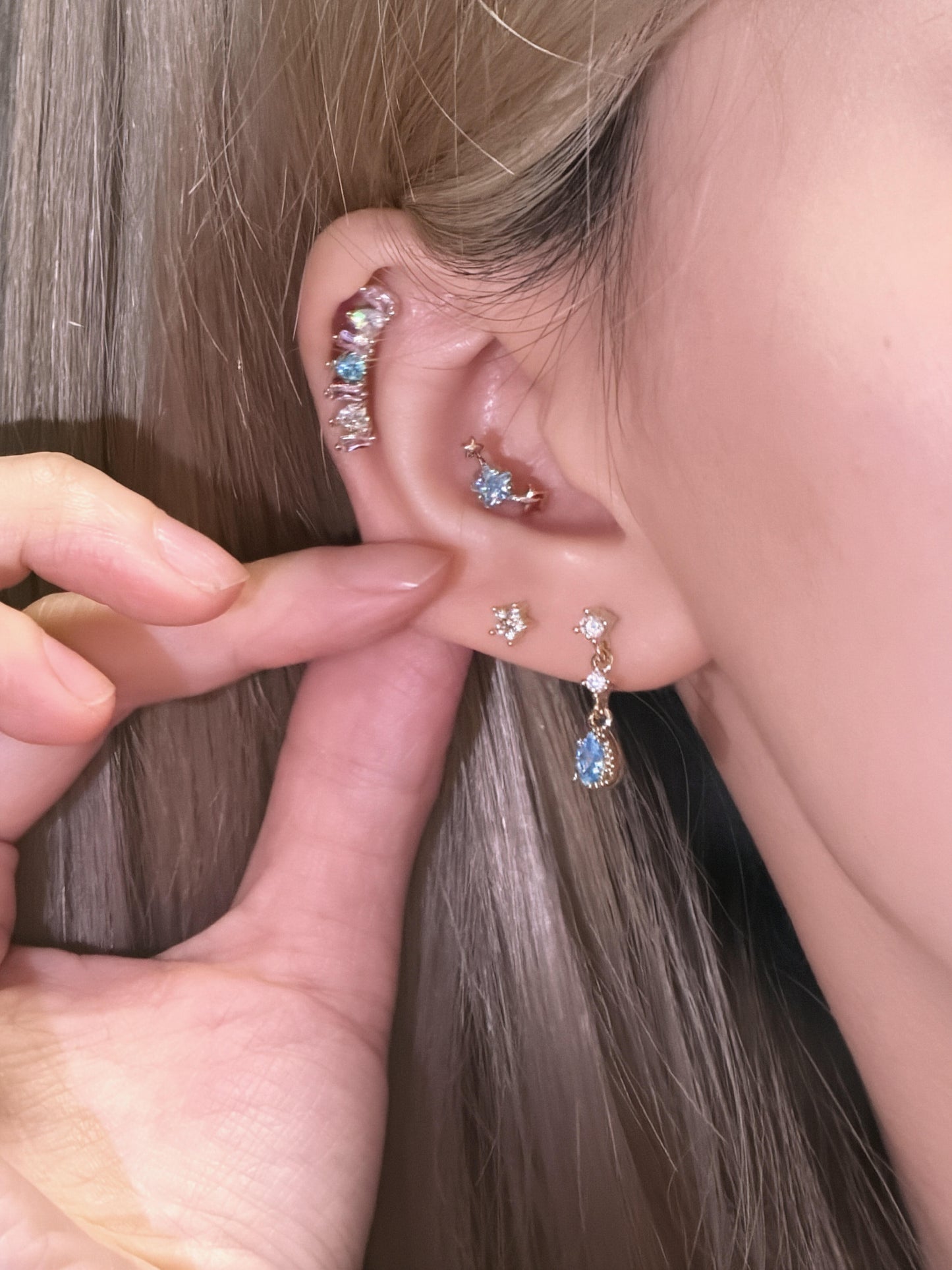 Gold Frostlight Earring Stack