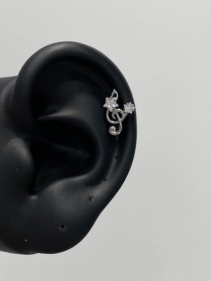 Music Note Star Crystal Studs