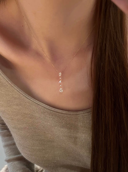 Continuous Teardrop Gold Dainty Necklace