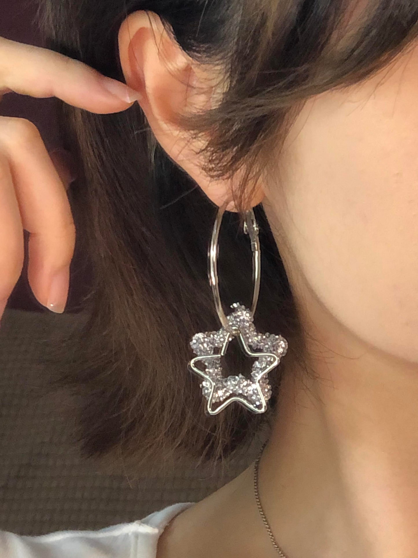 Crystal Star Dangle Earrings
