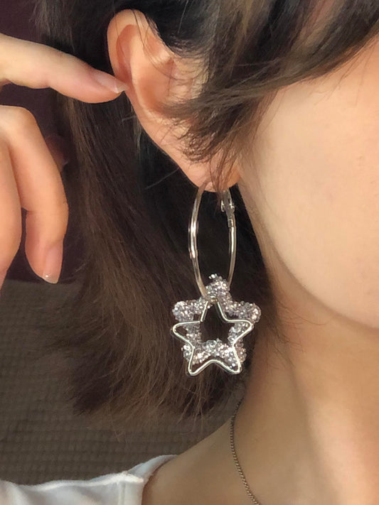 Crystal Star Dangle Earrings