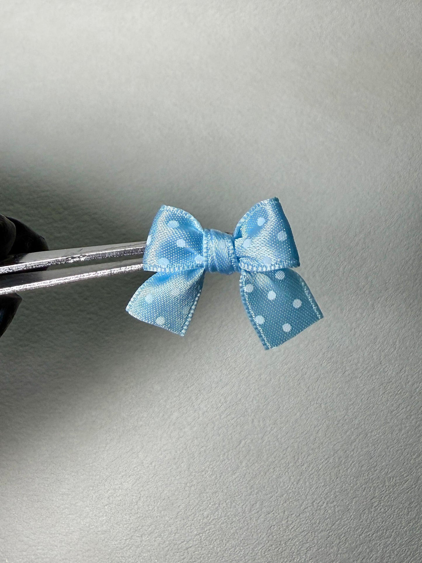 Blue Polka Dot Ribbon Bow Helix Earring