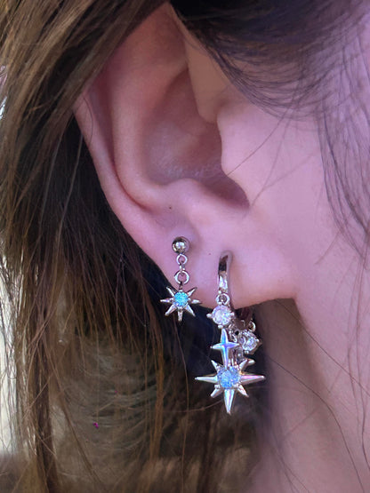 Starscape Double lobe Earring Stack